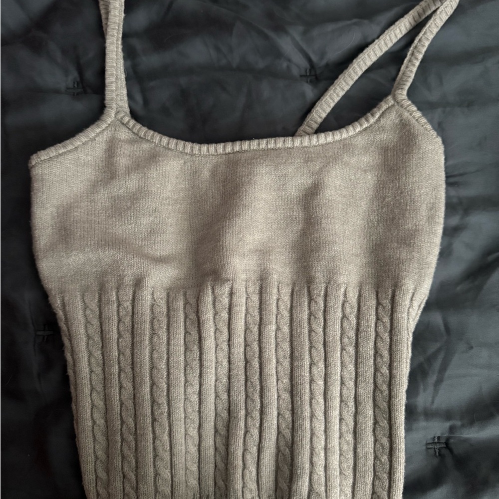BEVERLY AND BECK - PACSUN Gray Cable Knit Sweater Tank Top